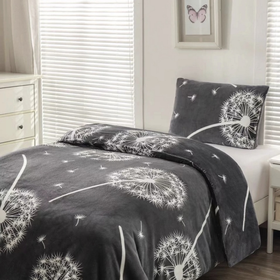 Mikroplyšové povlečení Vzor pampelišky 140x200/70x90 cm