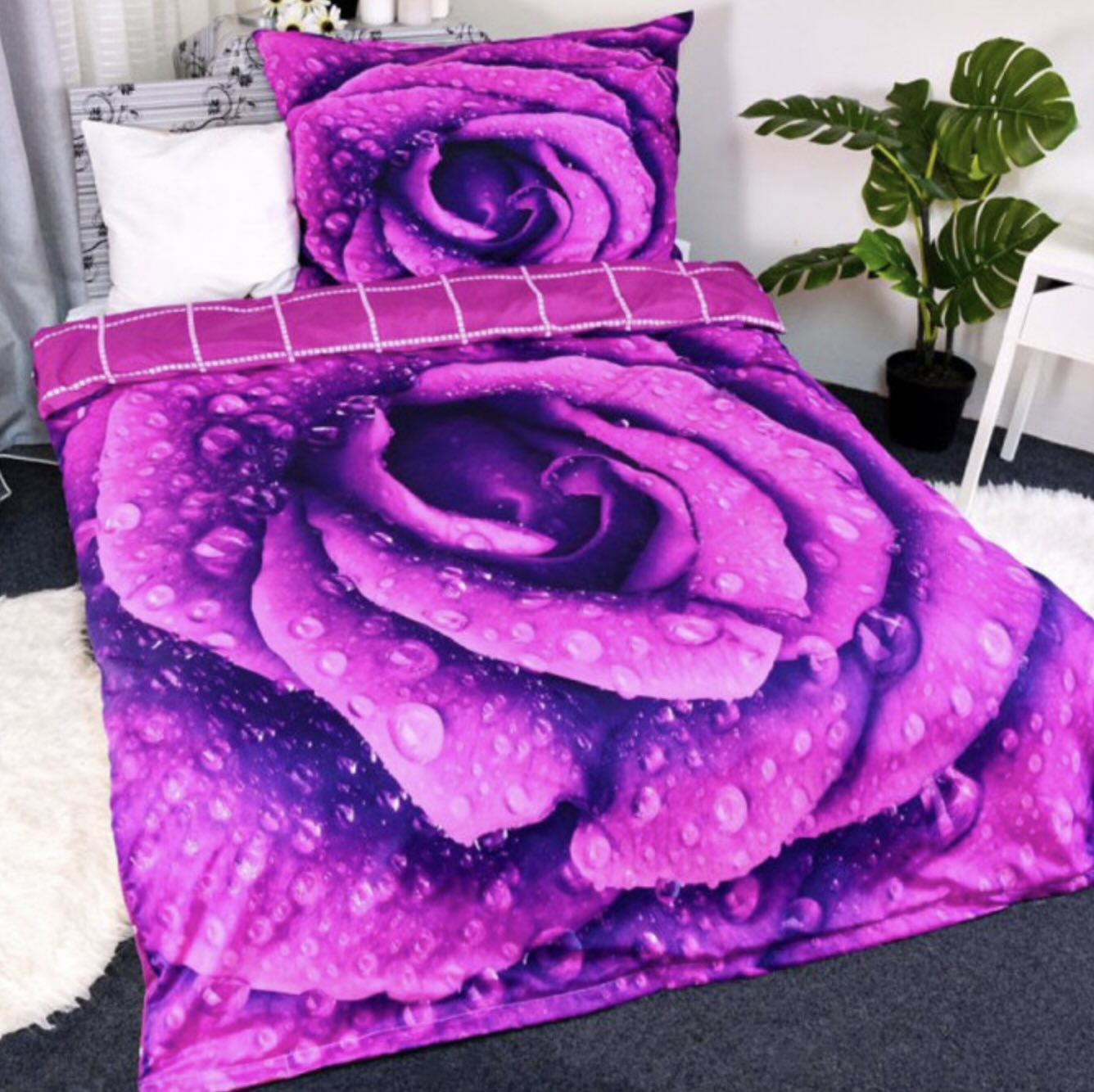 3D povlečení Růže fialová